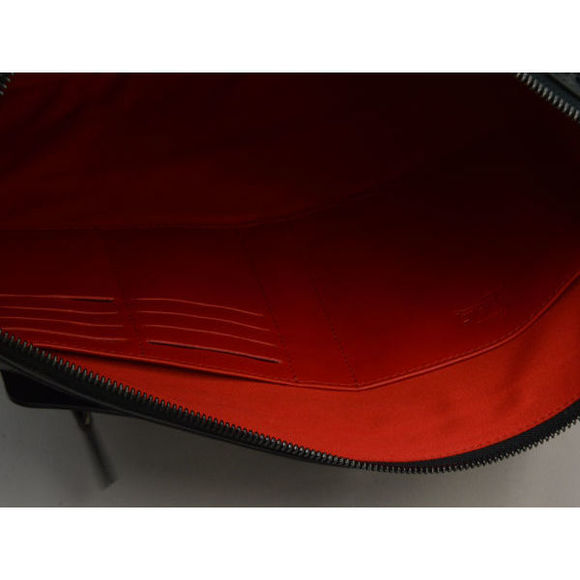 Christian Louboutin Peter Pouch Spike Stud Clutch Bag Black - Picture 5 of 8